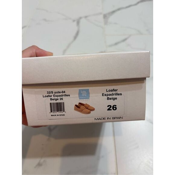 NEW IN BOX ELEPHANTITO Loafer Espadrille Beige 26 - Picture 2 of 6